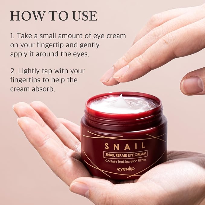 Snail Repair Eye Cream 1.69 fl oz – Hydrating Eye Treatment with Snail Mucin and Niacinamide for Fine Lines, Puffy Eyes, and Dark Circles – Korean Skincare for a Smoother, Radiant Look