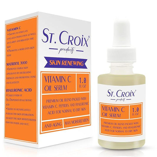 Vitamin C Brightening Facial Oil for Aging and Dry Skin with Matrixyl 3000 & Hyaluronic Acid