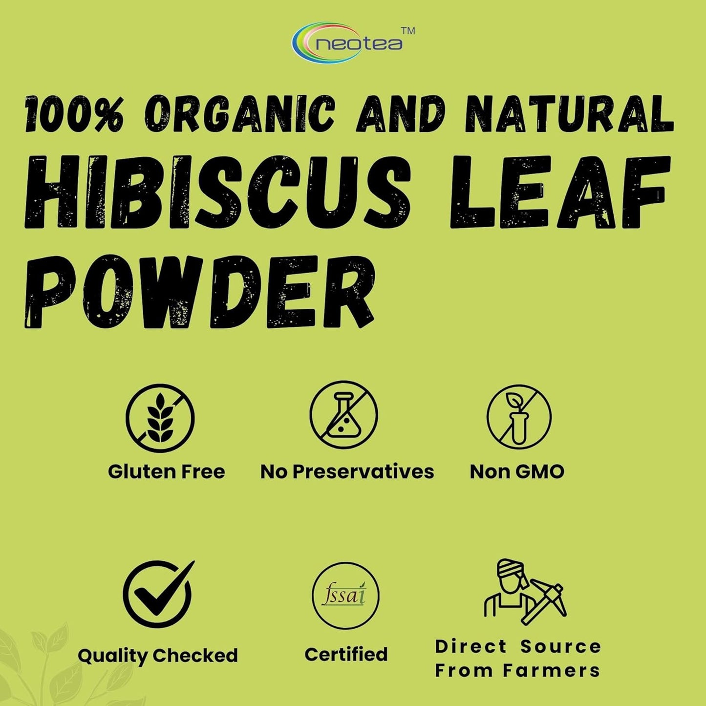 Neotea Hibiscus Leaf Powder | Sembaruthi Ilai | 300GM (10.58 OZ) – Natural Hair Fall Treatment, Promotes Hair Growth, Chemical-Free Hair Wash