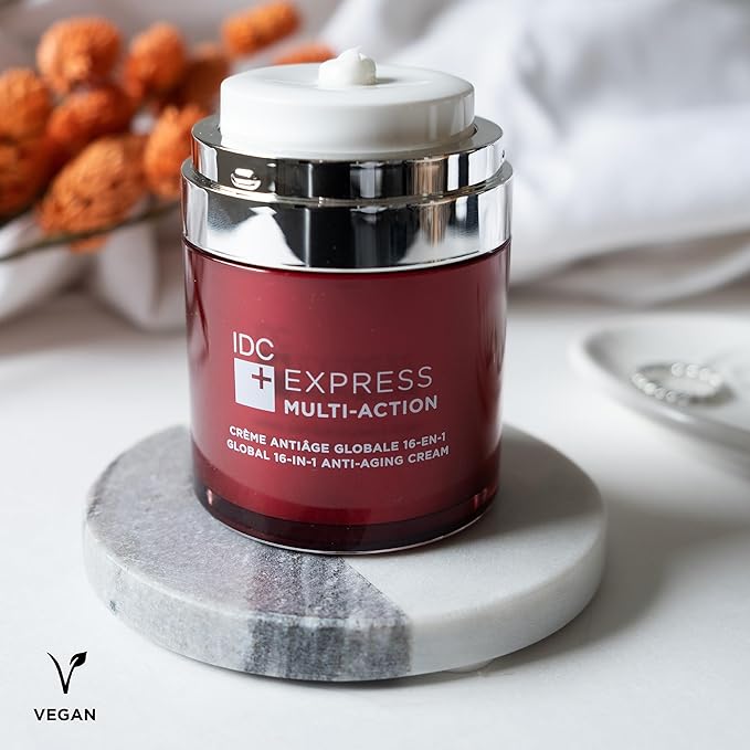 IDC Dermo Express Multi-Action 16-In-1 Anti Aging & Antioxidant Cream - 1,7 fl oz - Anti Aging Face, Eyes & Neck Cream Moisturizer for Wrinkles - Vegan Antiaging Moisturizer Cream for Men & Women