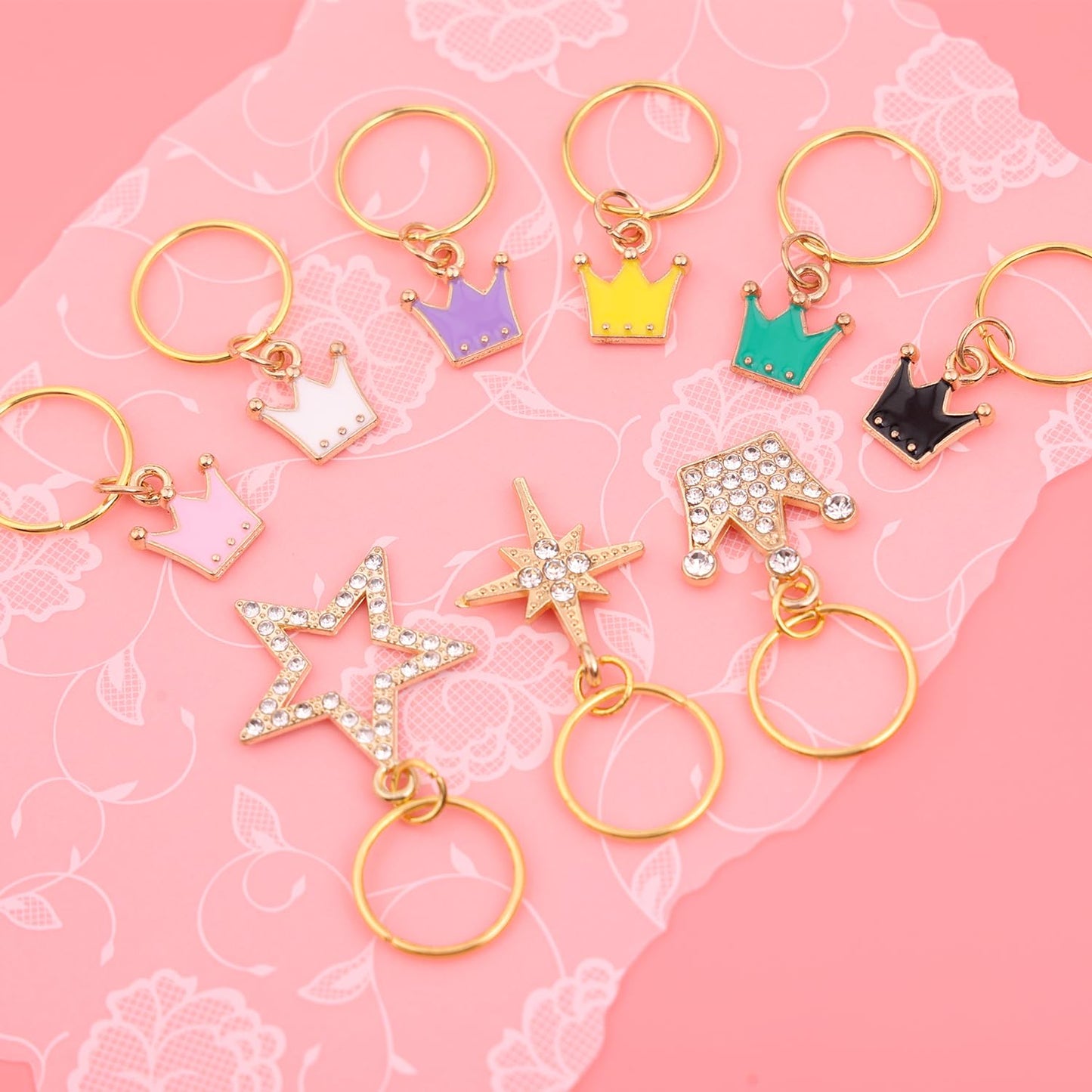 Leeven 173 Pcs Crystal Loc Dreadlocks Jewelry Gold Hair Jewelry for Braids Locs Jewelry for Hair Dreadlock, Locs Charms for Women, Crown Pearls Hair Rings Dreadlocks Hair Cuffs for Women Girls