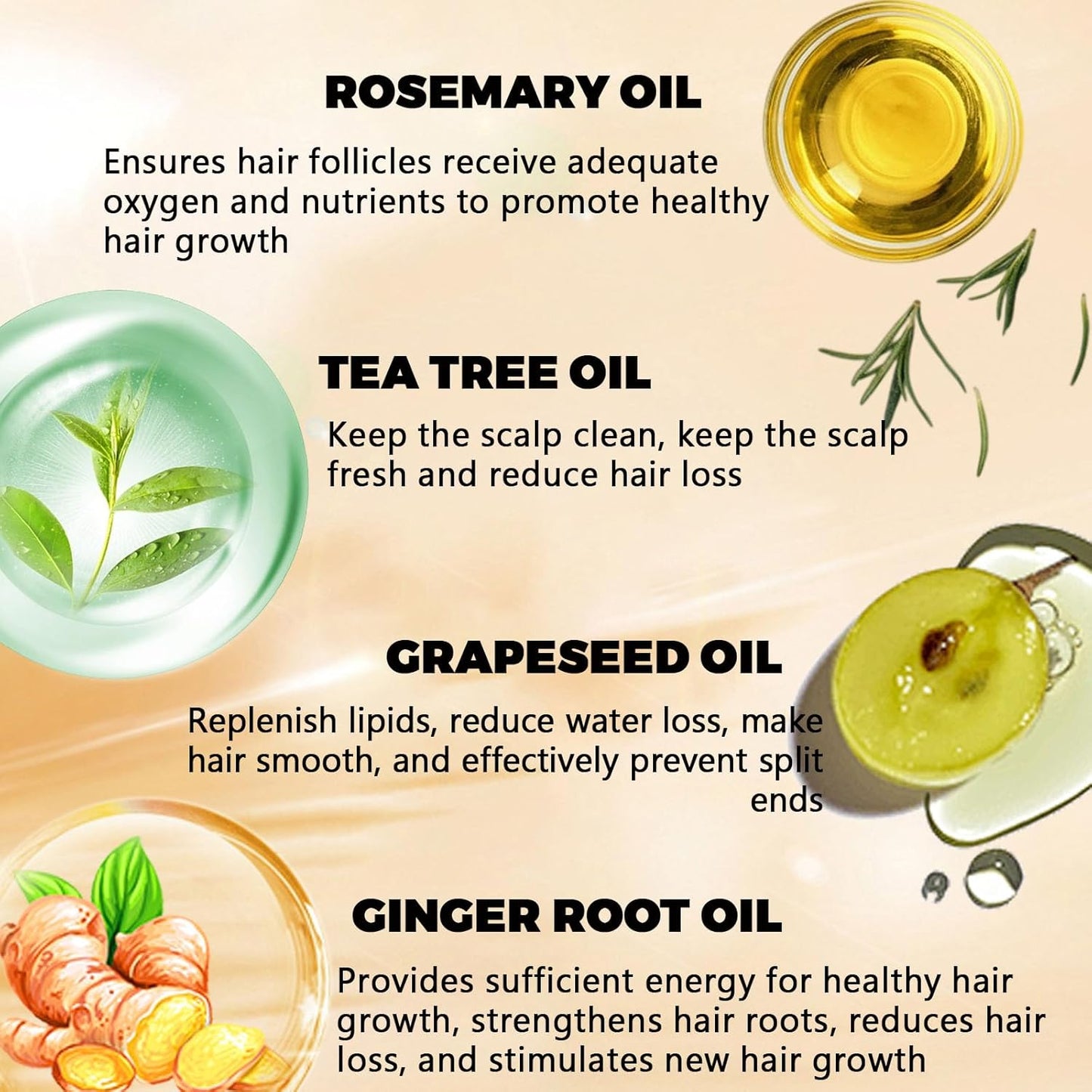 Hair Growth Oil, Botanical Scalp Oil Treatment, Plant-Based Formula Lightweight Daily Nourishment Non-greasy All Hair Types - 2 oz (2oz)