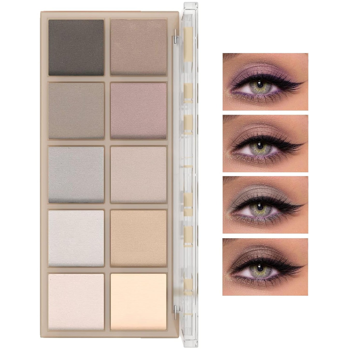 10 Colors Makeup Naked Eyeshadow Palette,Nude Matte Shimmer Eyeshadow Palette,Natural Glitter Pigment Eye Shadow Pallete Set Long Lasting & Waterproof Smokey Eye Professional Beauty Makeup Kit #4