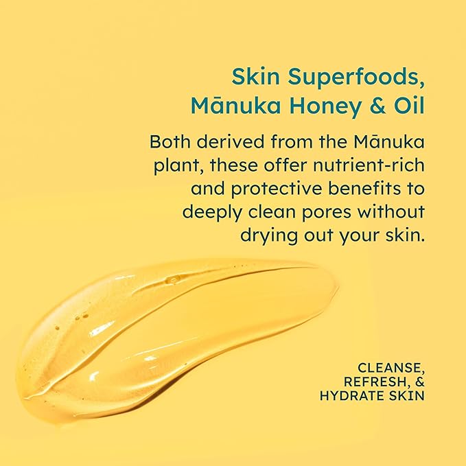 Manuka Honey Face Wash (5 Oz), Daily Skin Care Facial Cleanser & Makeup Remover with Manuka Honey & Oil for Dry or Sensitive Skin - Anti-Aging Face Wash for Women & Men