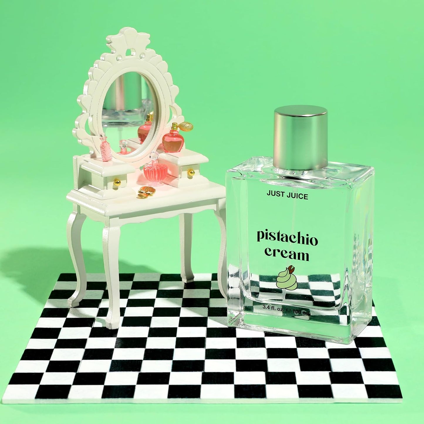 Just Juice Pistachio Cream - Mini Travel Size Perfume for Women and Men - Notes of Pistachio, French Vanilla, and Creamy Woods - 0.3 oz