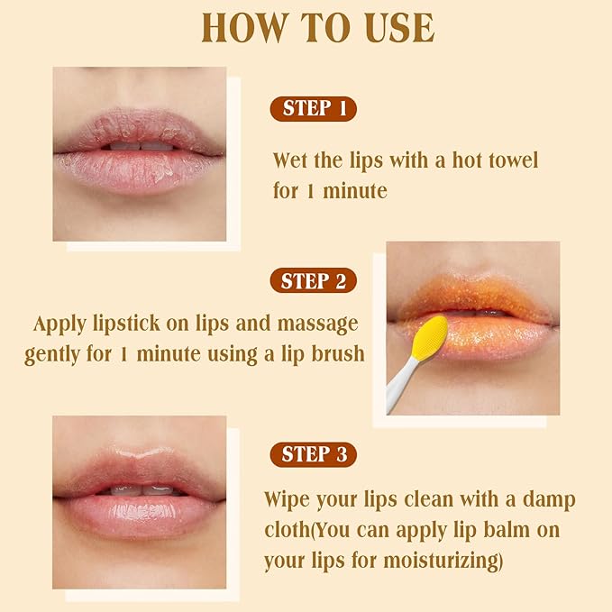 Turmeric Lemon Lip Scrub with Brush, Lip Scrubber Exfoliator for Dark Lips, Dry, Chapped Lips, Reduce Fine Lines, Natural Nourish Sugar Lip Scrub with Aloe Vera, Deep Hydration Moisturization 100g