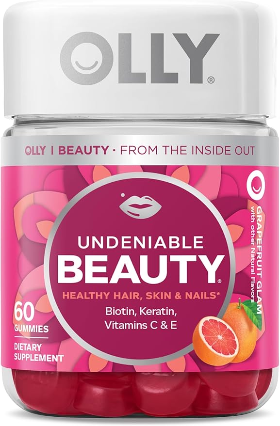 OLLY Ultra Strength Hair Softgels, Supports Hair Health, Biotin, Keratin & Undeniable Beauty Gummy, for Hair, Skin, Nails, Biotin, Vitamin C