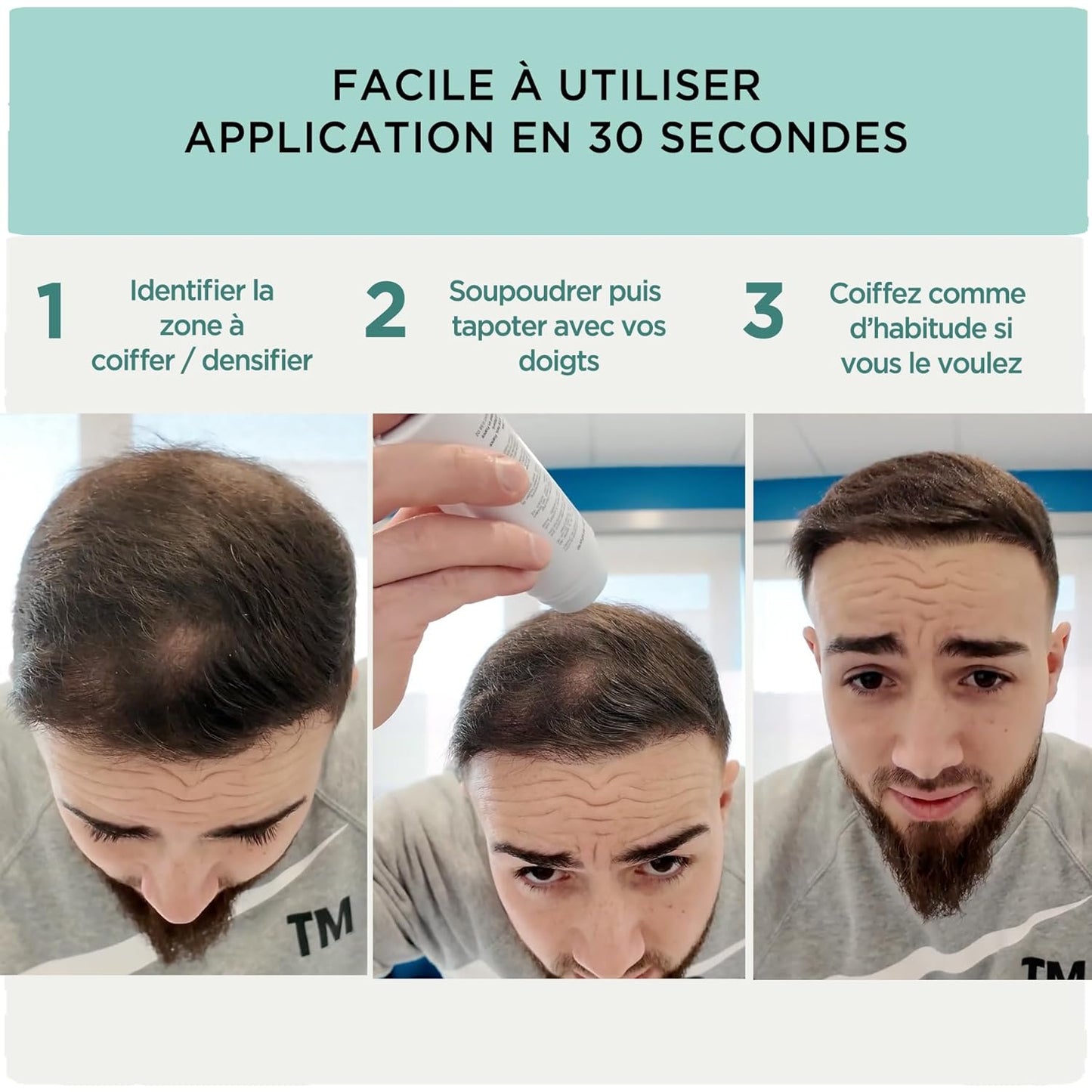 Hair fibers (25g) for thinning hair - Hair Thickening - Instant Full Hair, 100% Natural - Premium french formula - for Women & Men - Hair Powder (Dark Brown)