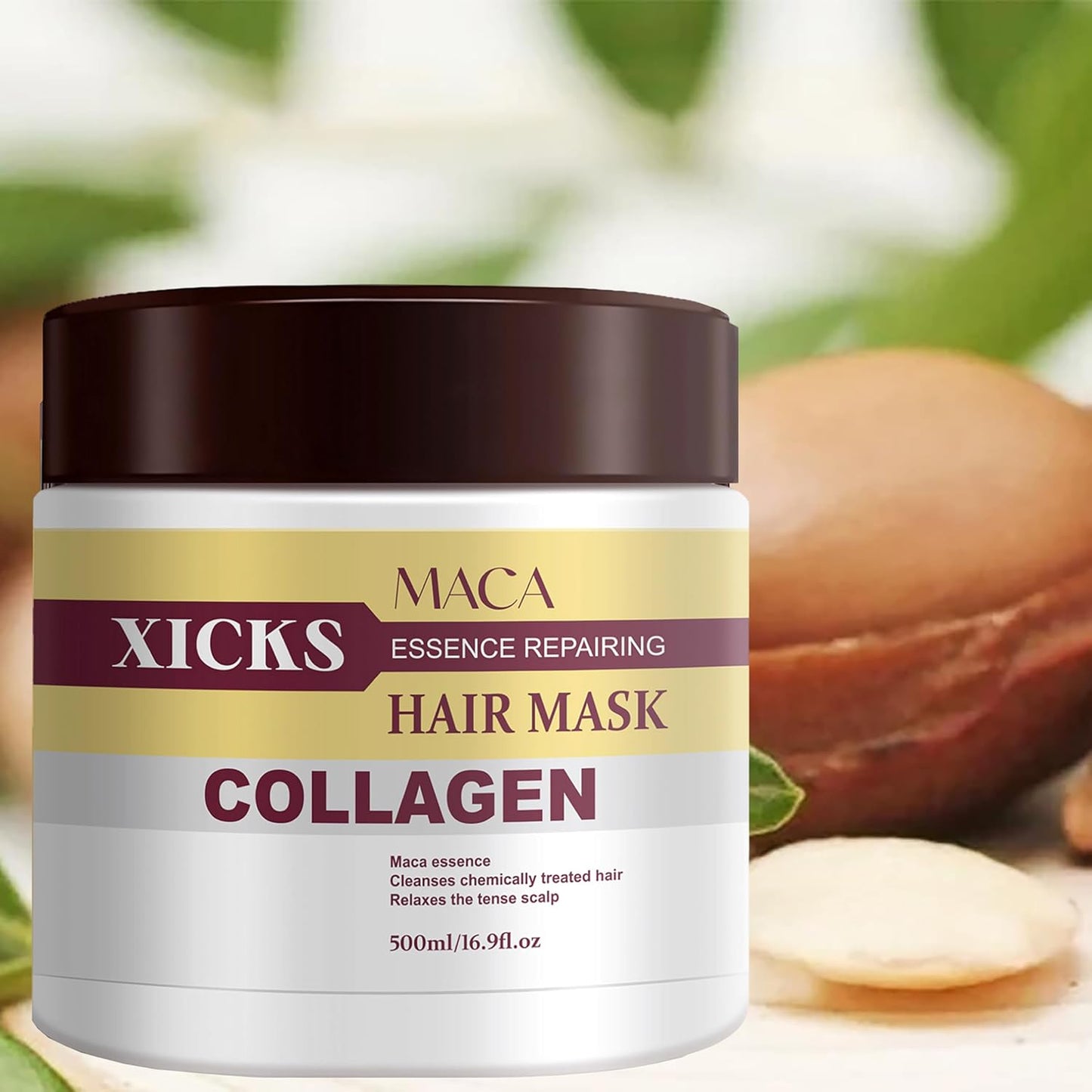 Maca Collagen Essence Deep Repair Hair Conditioner Mask for Damaged, Dry Hair - Intense Hydration Treatment for Strength & Shine for All Hair Types, 16.9 oz