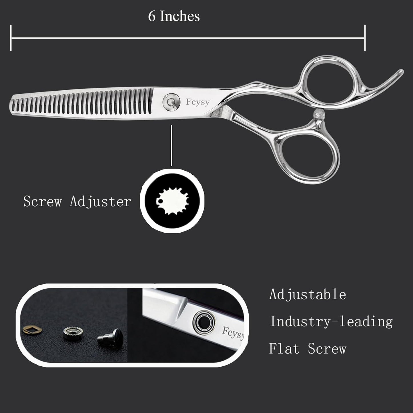 Thinning Shears for Hair Cutting, Fcysy Professional 6 in Seamless Hair Thinning Scissors, Barber Texturizing Shears Blending Scissors for Trimming Hair with 10–15% Thinning Rate