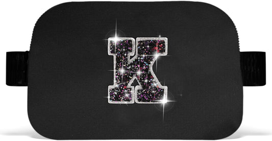 Girl Stuff - Teen Girl Gifts Trendy Stuff,Cross Body Bag for Girls Belt Bag for Women - Fanny Pack for Kids Teen,Crossbody Bag for Women Trendy Belt Bag Waist Packs | Black,Initial K