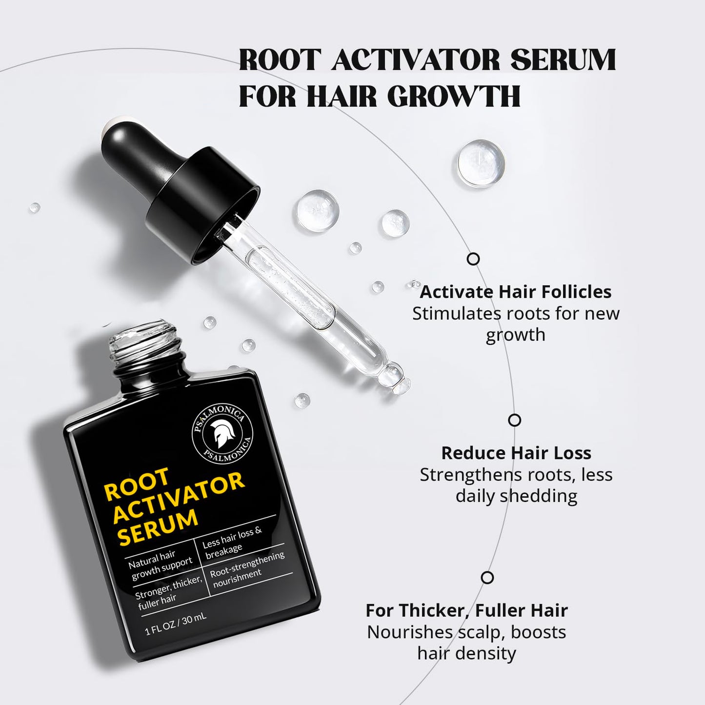 Root Activator Shampoo for Men & Hair Growth Serum Kit: Scalp Care for Hair Loss and Thinning Hair - Natural Hair Loss RegrowthTreatments for Women Men (11.1 Fl Oz (Pack of 1))