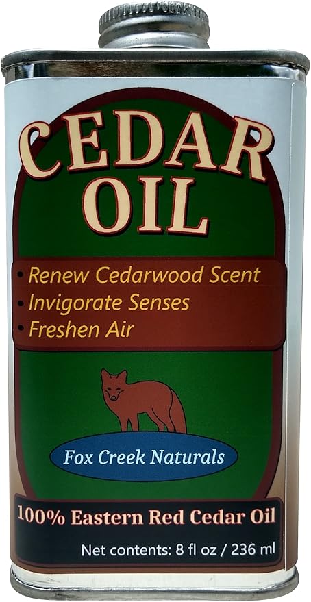 8oz Cedar Oil Can - Essential Eastern Red Cedar Wood (juniperus virginiana) Oil - Fox Creek Cedar Oil