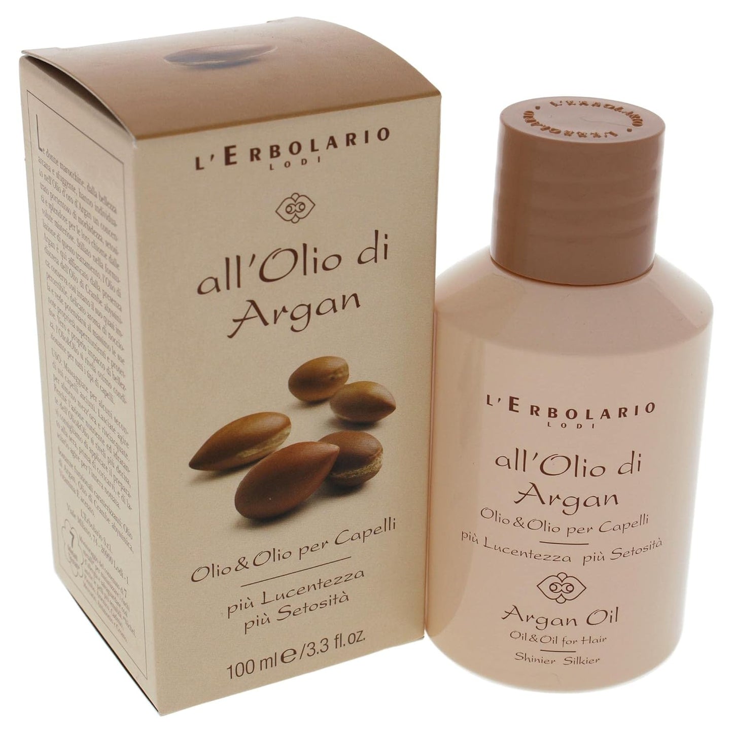 L'Erbolario Argan Oil for Hair - Deeply Conditioning Hair Oil for Frizz Control - Nourishes and Adds Shine - Enhances Softness and Silkiness - 3.3 oz