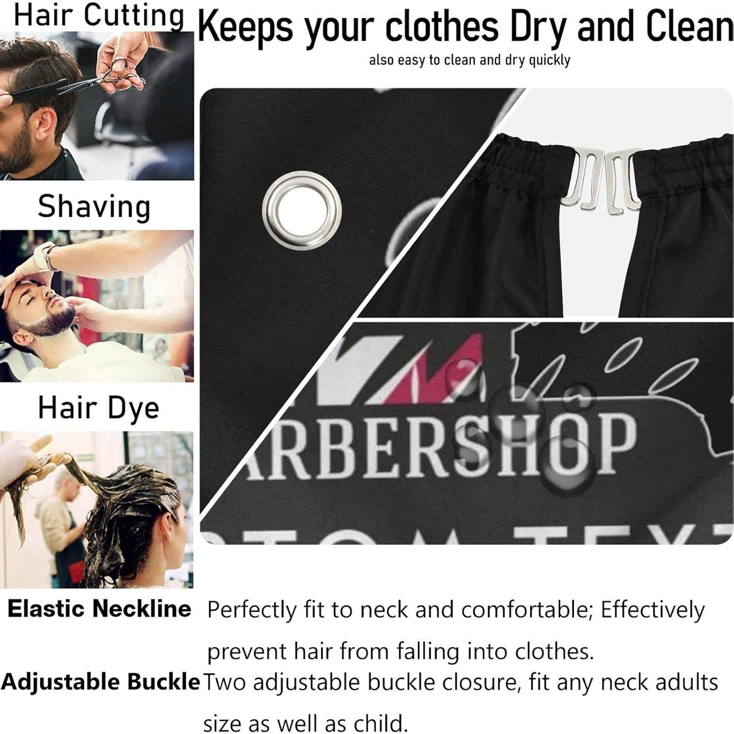 visesunny Professional Barber Cape Polyester Hair Cutting Salon Cape Apron Anti-Static Beard Bib Grooming Apron