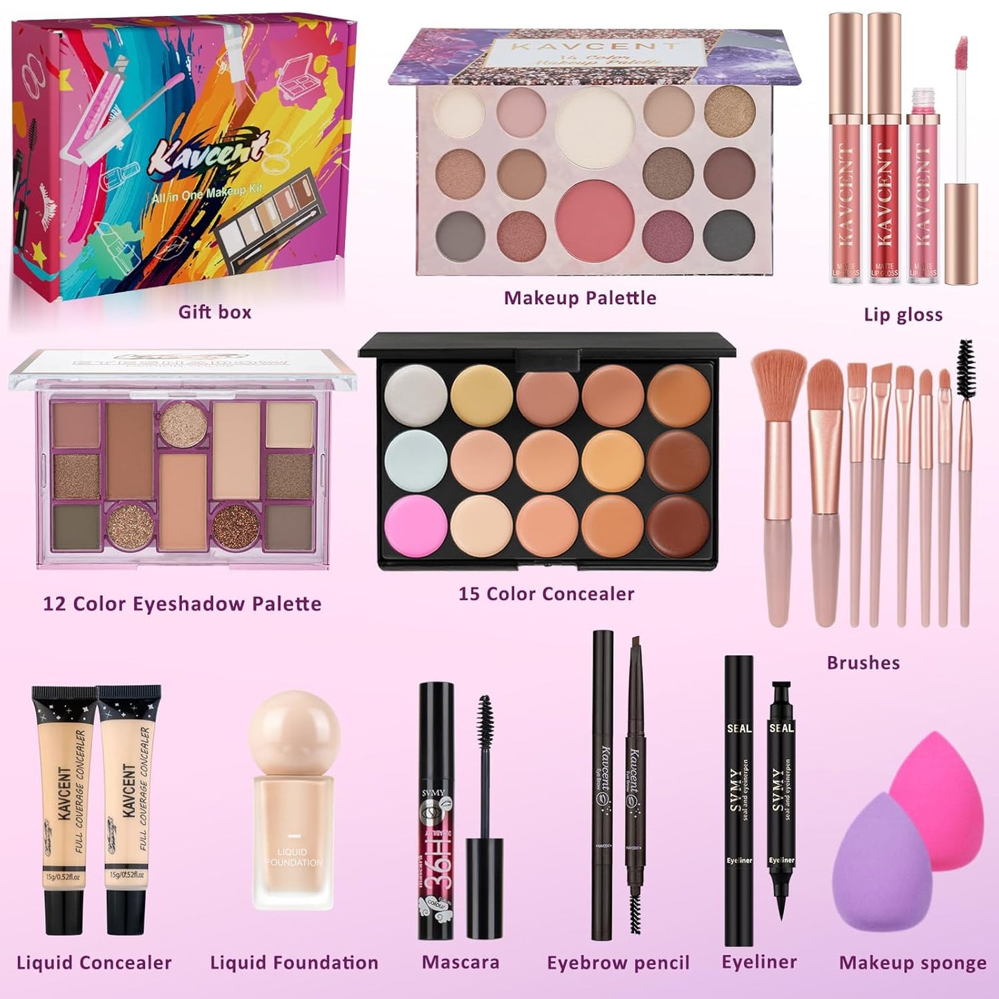 Makeup Kit for Teens Women full Kit Makeup Set for Teens girls Foundation Eyeshadow Palette Makeup Gift Set for Women Teenagers Christmas Makeup kits for Teen Girls Gifts