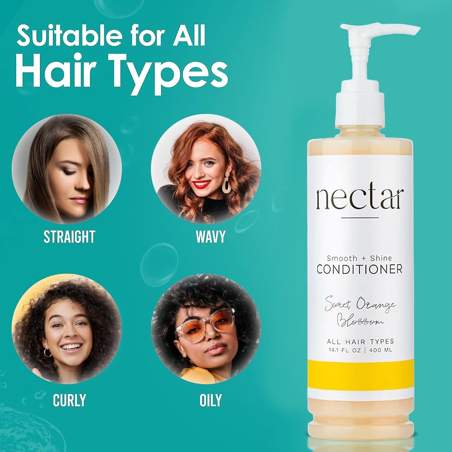 World Amenities Nectar Pump Bottle Hair Conditioner - Moisturizing Conditioner for Hair Care - Detangling Conditioner