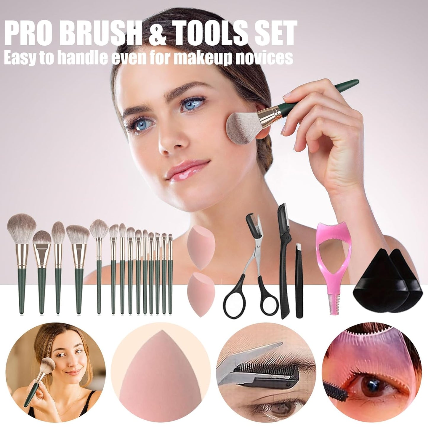 Makeup Kit for Women Full Kit, All in One Makeup Set with Eyeshadow Palettes Eyeliner Mascara Powder Foundation Concealer Contour Stick Blush Lip Gloss Brush Set, Biginner-Friendly Makeup Kits (CK03)