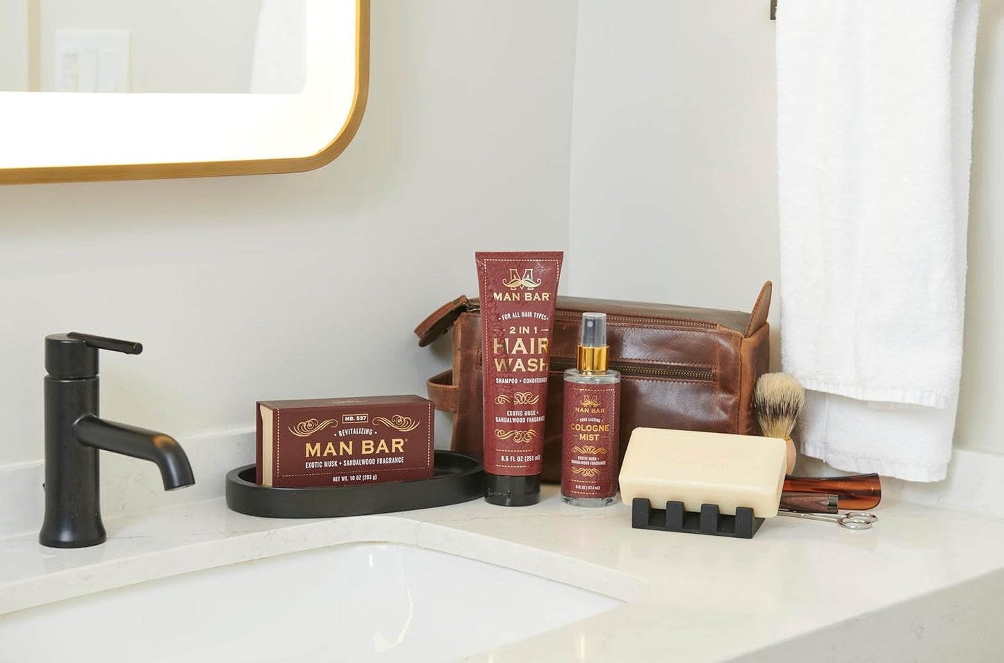 San Francisco Soap Company MAN BAR Cologne Mist Spiced Tobacco - Long Lasting - Created with the Man in Mind - 6 fl oz