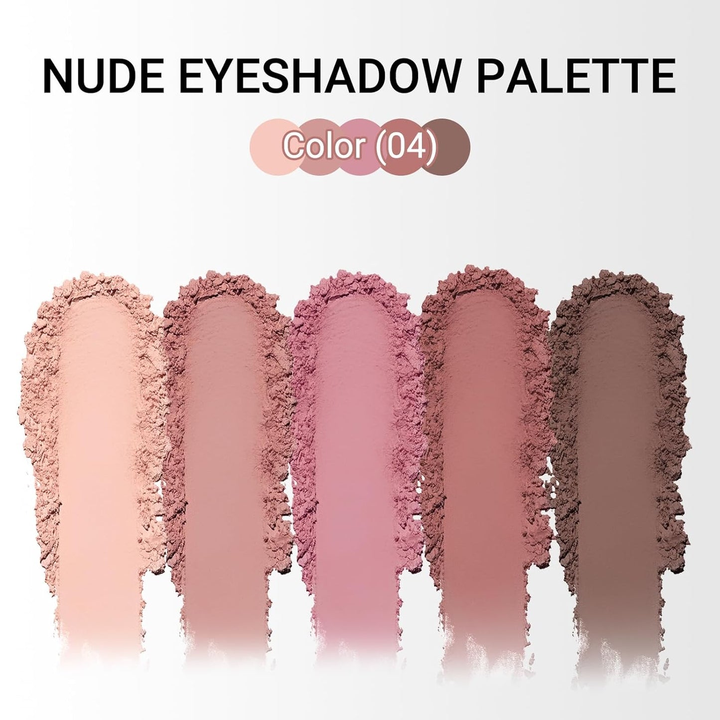Erinde 5 Colors Matte Eyeshadow Palette Makeup, Natural Classic Nude Neutral Nude Brown Eye Shadow, Long Wearing Waterproof Everyday Eye Makeup for Brown Eyes, Romantic Peach Mauve Eyeshadow, 04