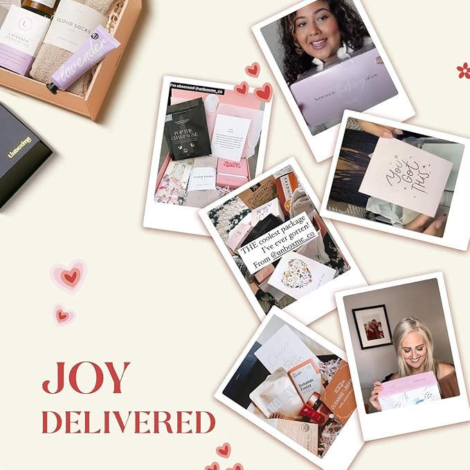 Unboxme Lavender Spa Gift Basket For Women - Mother's Day Relaxation Gift Set with Scented Candle, Wine Tumbler, Bath Bomb, Soap, Socks & Hand Cream - Self Care Package with Card