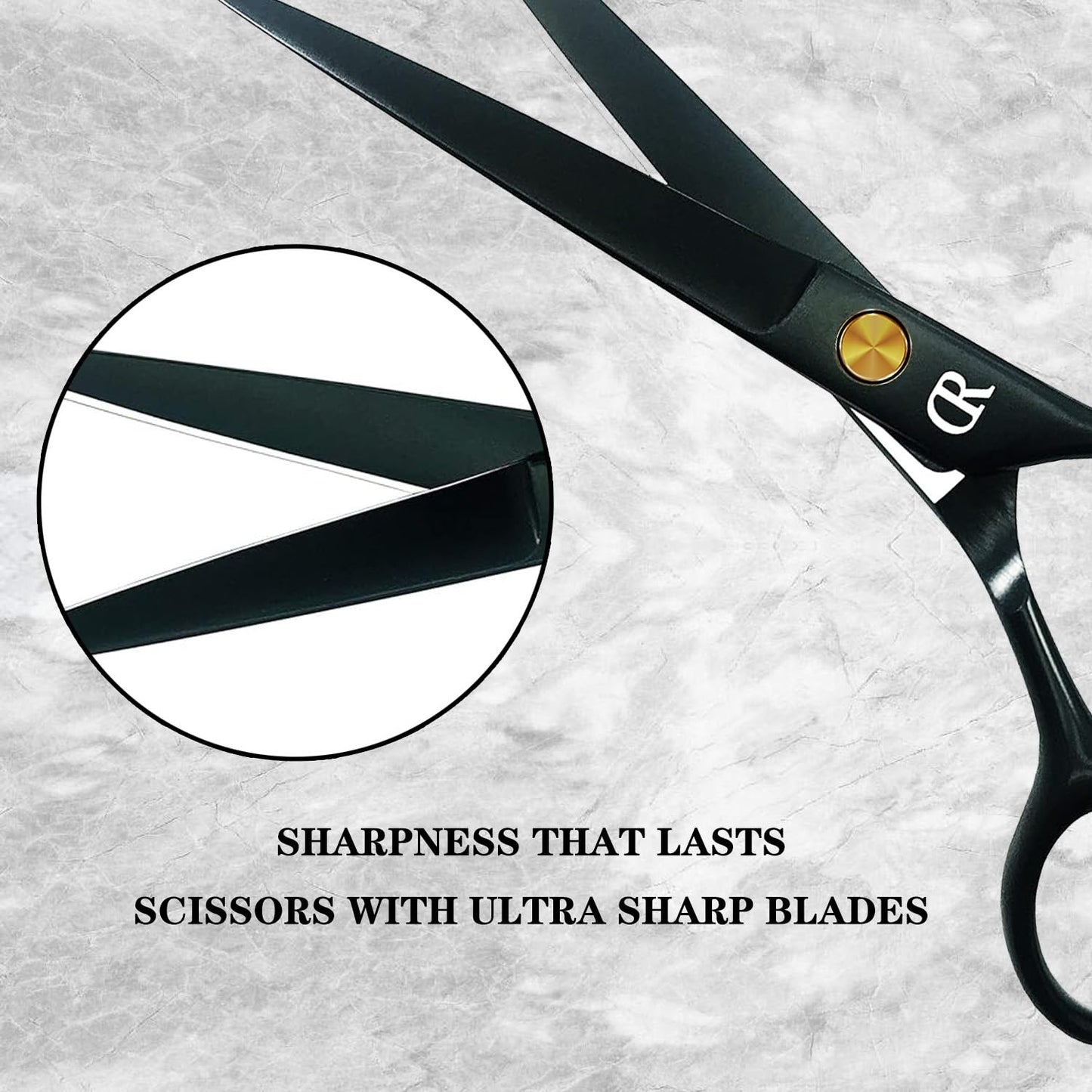 Professional Hair Cutting Shears,6 Inch Barber hair Cutting Scissors Sharp Blades Hairdresser Haircut For Women/Men/kids 420c Stainless Steel (Black)