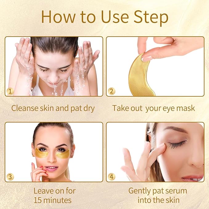 Under Eye Patches, 40 Pairs Eye Mask for Dark Circles, Puffy Eyes, Undereye Bags,Wrinkles,Eye Mask Patches with 24K Gold, Hyaluronic Acid,Rose & Aloe Vera, Eye Treatment Skin Care for Men & Women Gift