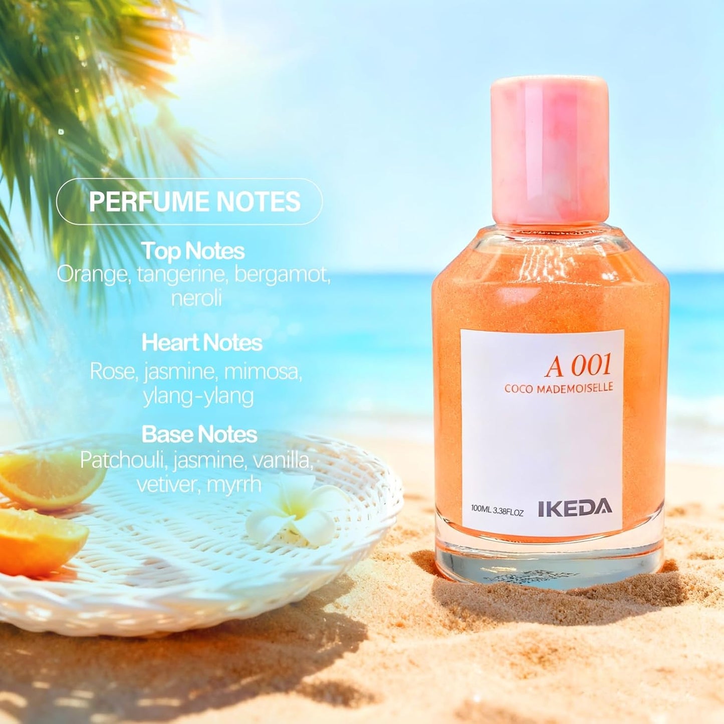 Ikeda Women's Eau de Parfum N° 506,100ml Long-Lasting Perfume Spray for Women & Men, Orange,Rose,Jasmine,Vanilla,Bergamot, Floral & Spicy, Gift for Romantic,Sweet,Warm Parfum