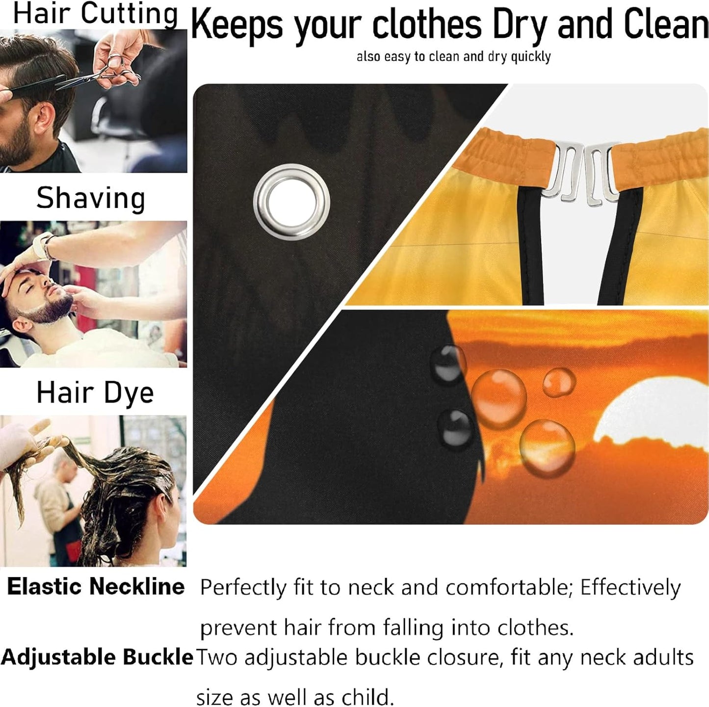 Barber Capes Polyester Hair Cutting Salon Cape with Snaps Beard Bib Hairdresser Gown Stylist Cape For Men Women