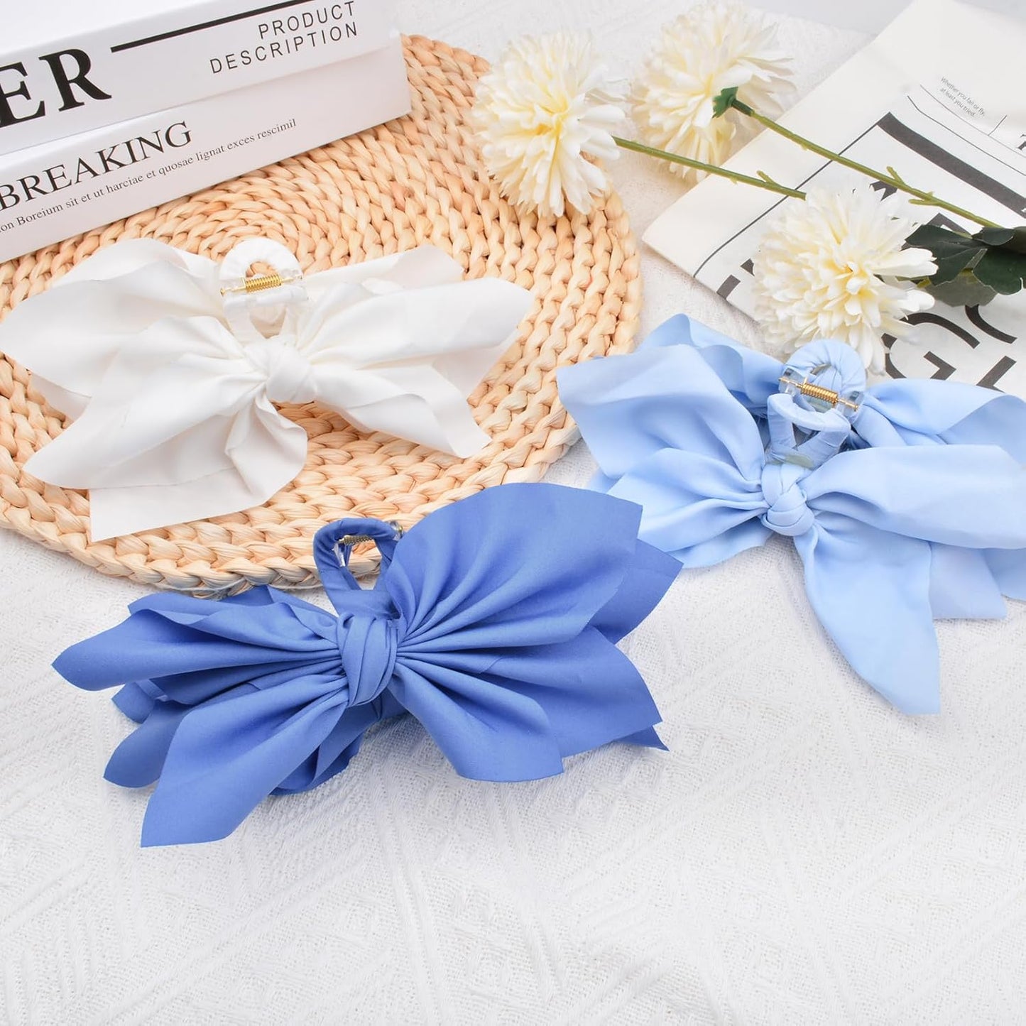 Bow Claw Clips Bow Hair Clips 3PC Big Hair Bows for Women Butterfly Styling Large Hair Clips for Thick Hair for Girls Hair Accessories for Teen