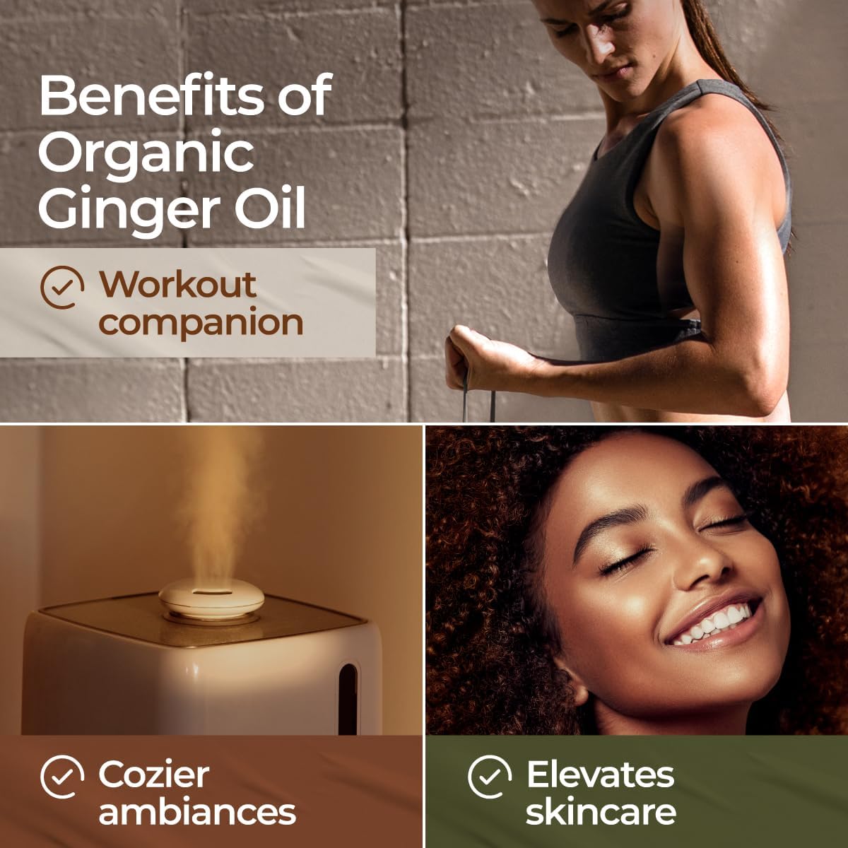 Gya Labs Organic Ginger Essential Oil - 0.34 Fl Oz - for Skin, Hair, Diffuser, Aromatherapy, DIY Candle Making Scents