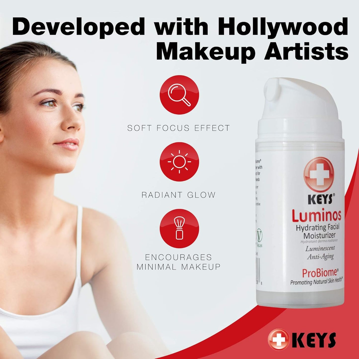 Keys Care Luminos Hydrating Clear Natural Moisturizer - Makeup Base For Radiant Skin - Anti-Aging & Treats Discoloration For All Skin Types