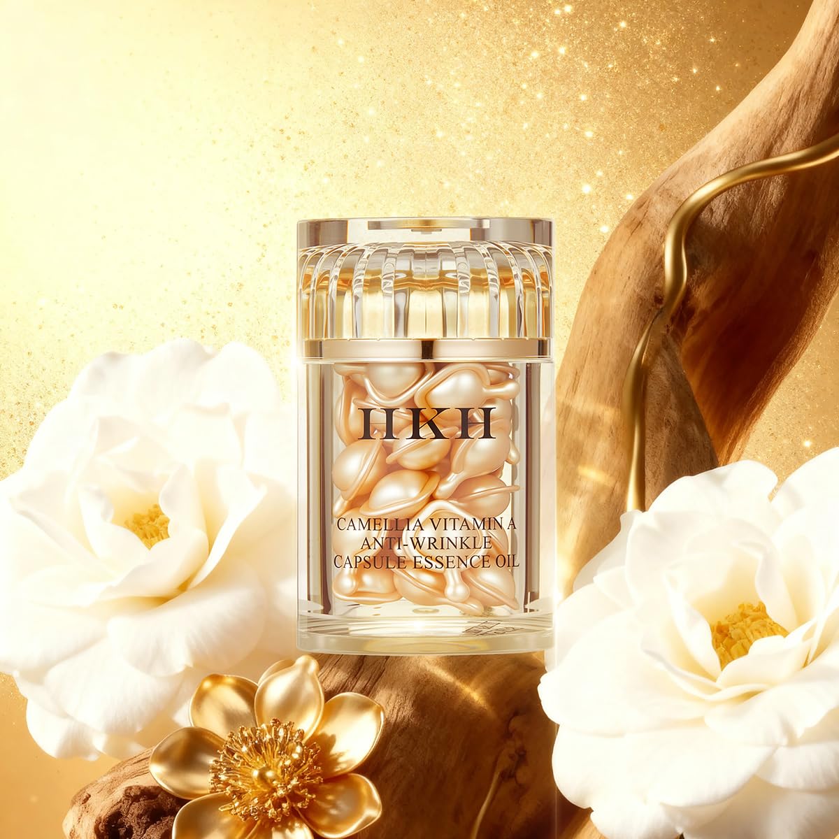 HKH Retinol + HPR Serum for Face - Anti-Aging Wrinkle Night Retinol Capsules, Peptide Serum for Women, Reduce Fine Lines, Tighten Sagging Skin, Fragrance-Free, Alcohol-Free & Non-Greasy