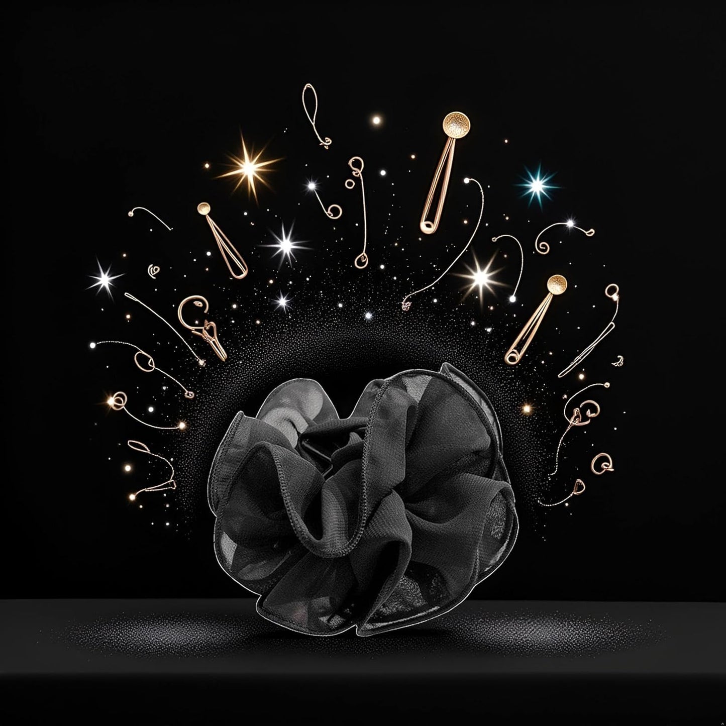 Black Large Chiffon Claw Clip Hair Bow Large Size Black Fabric Ribbon Flower Rose For Women Clamps Accessories Clips Jaw Claw, Hair Clips, Clips and Barrettes