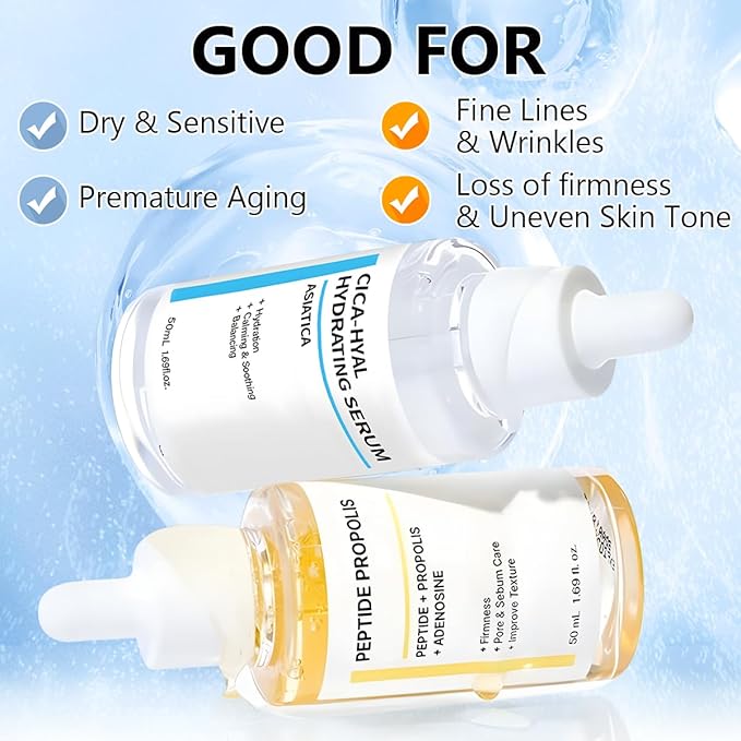 Hydration & Wrinkle Renewal Serum, Peptide Propolis Complex, Moisturizer Serum,Anti Aging Facial Serum for All Skin Types,50ML (AB)