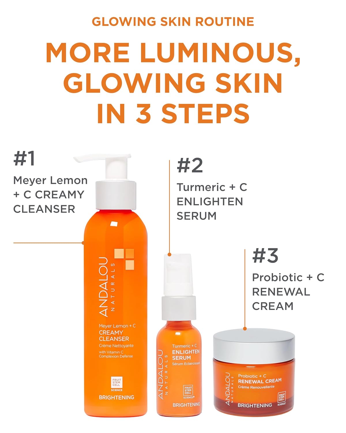 Andalou Naturals Turmeric + Vitamin C Enlighten Serum | Illuminating Face Treatment for Uneven Tone & Sun Damage | With Turmeric and Fruit Stem Cells | 1.1 fl oz