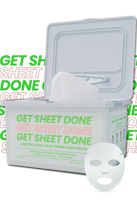 Skin Toning Hydrating Face Masks | Easy Pull-Out Korean Sheet Masks with Amino Acids | Moisturizing & Revitalizing Beauty Face Mask Korean Skin Care (30 sheets, 12.34 oz)