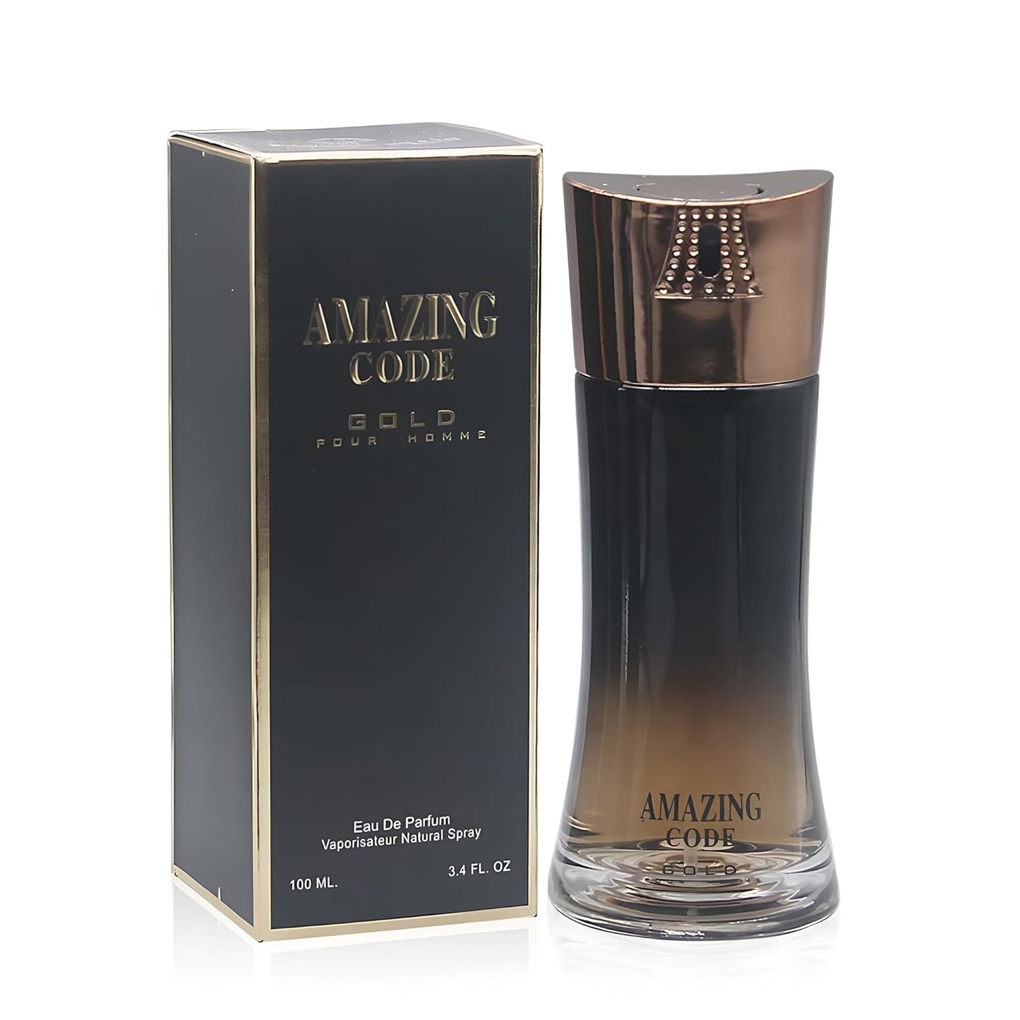 Amazing Code Eau De Parfum Top Notes Of Lemon, Bergamot, Star Anise, Olive Blossom & Guaiac Wood - Base Notes Of Leather, Bean & Tobacco - Ideal For Daily Wear -3.4 Oz Bottle