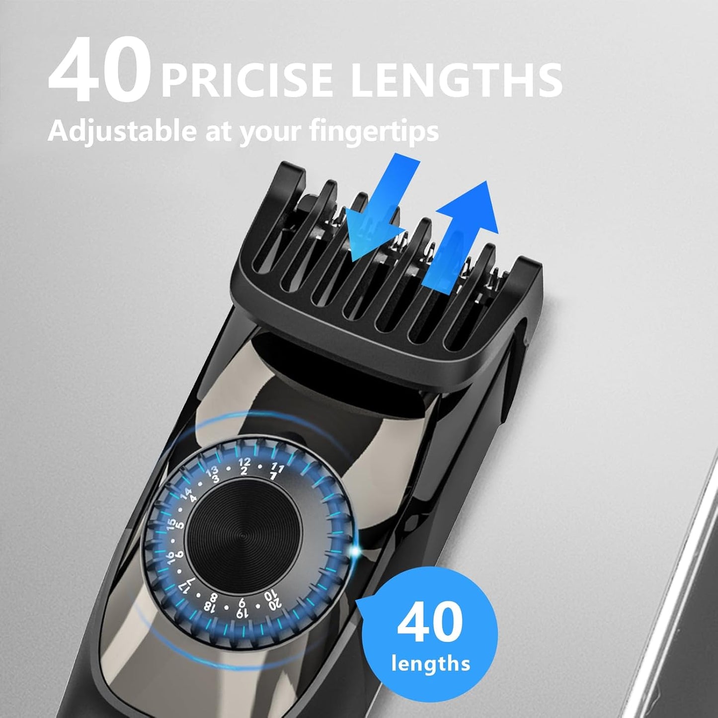 othos Hair Beard Trimmer,Cordless with Adjusting Wheel, USB Type C Rechargeable, 2 Guide Combs,Cleaning Brush