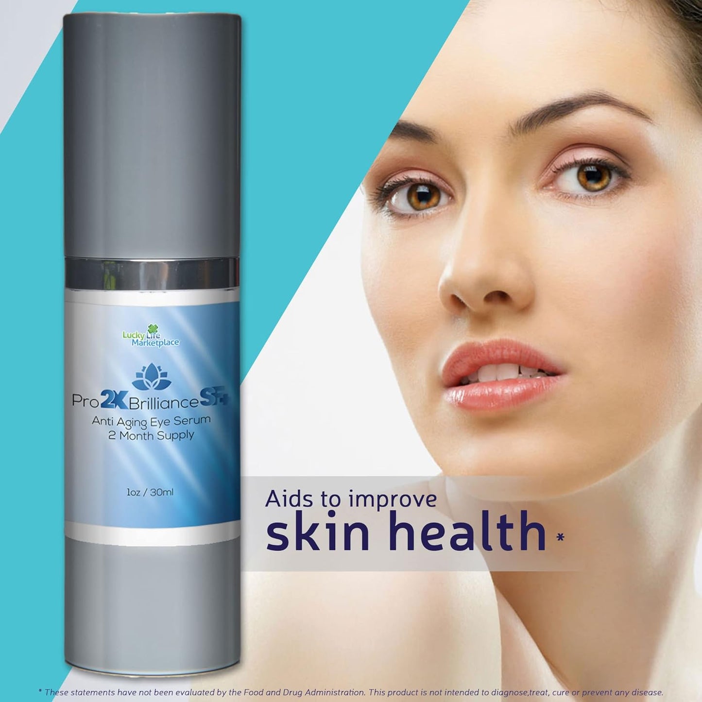 Pro 2x Brilliance SF + Serum - Anti Aging Eye Serum - 2 Month Supply - Rapidly Reduce Appearance of Dark Circles & Puffiness - Exfoliating Vitamin C Serum to Rejuvenate Skin - Aid Skin Cell Renewal