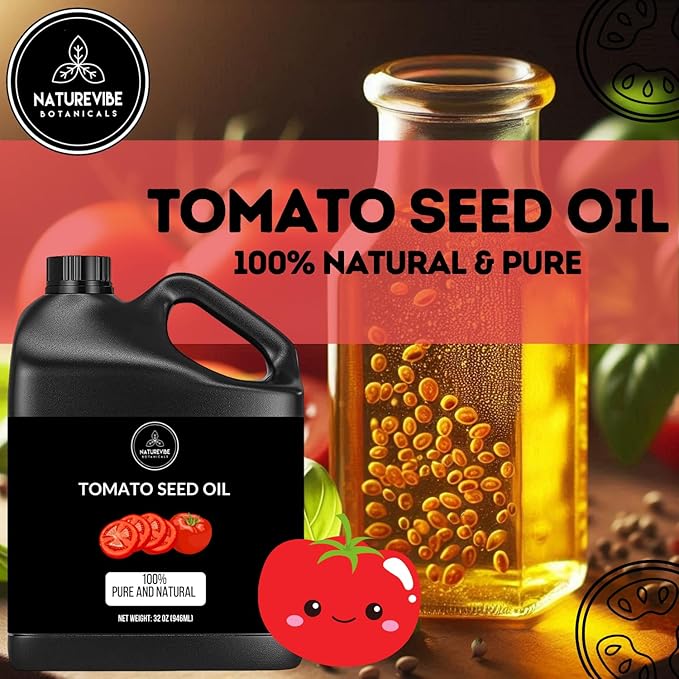 Naturevibe Botanicals Tomato Oil 32 Ounces | 100% Pure and Natural | Great for Skin Care and Hair Care