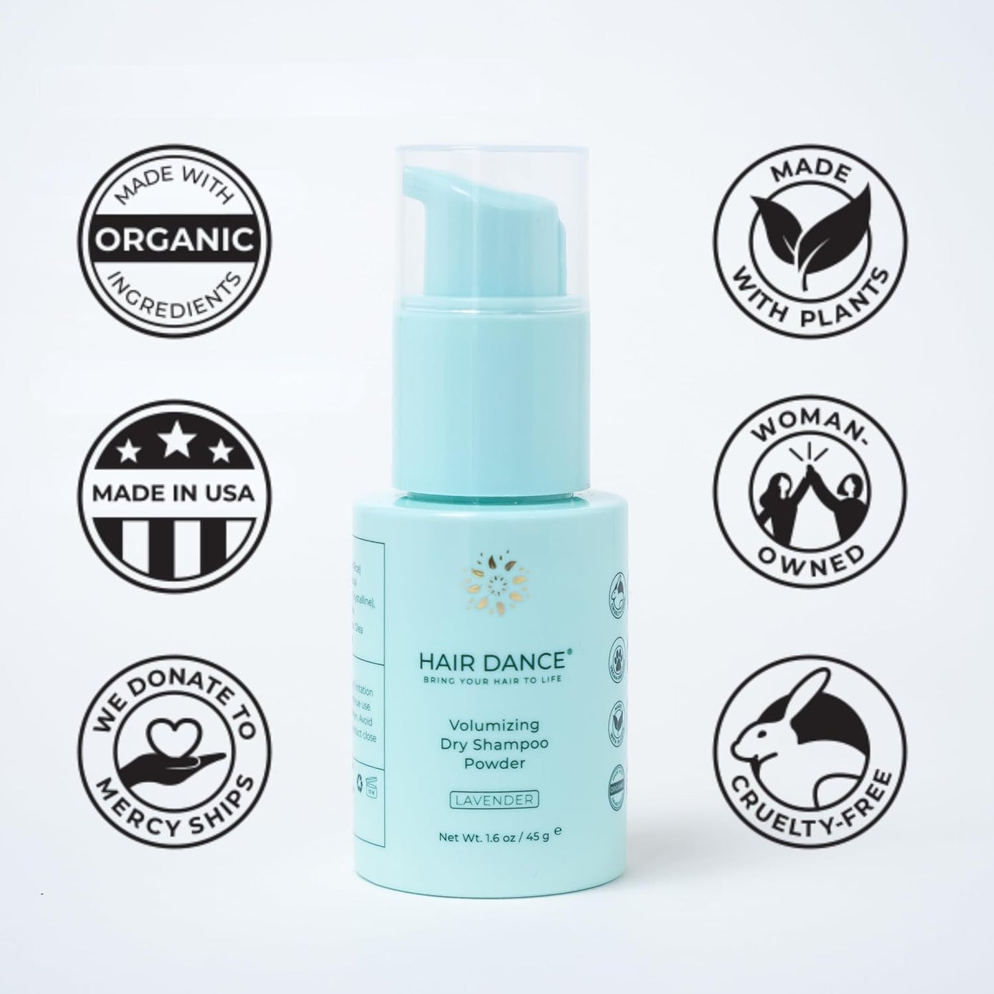 Dry Shampoo Powder | Non-Aerosol | Natural & Organic | Jumbo Size | Made in USA, No Benzene, Vegan, Cruelty Free, For All Hair Colors, Talc Free | Lavender Oil Scent | 1.6 Ounce-Sustainable Packaging