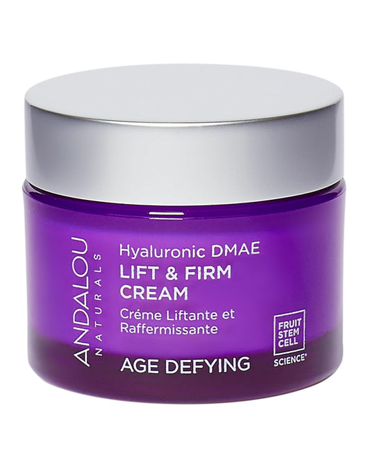 Andalou Naturals Hyaluronic DMAE Lift & Firm Skin Cream | Anti Aging Face Moisturizer With Hyaluronic Acid |Helps Reduce Fine Lines & Wrinkles | 1.7 oz