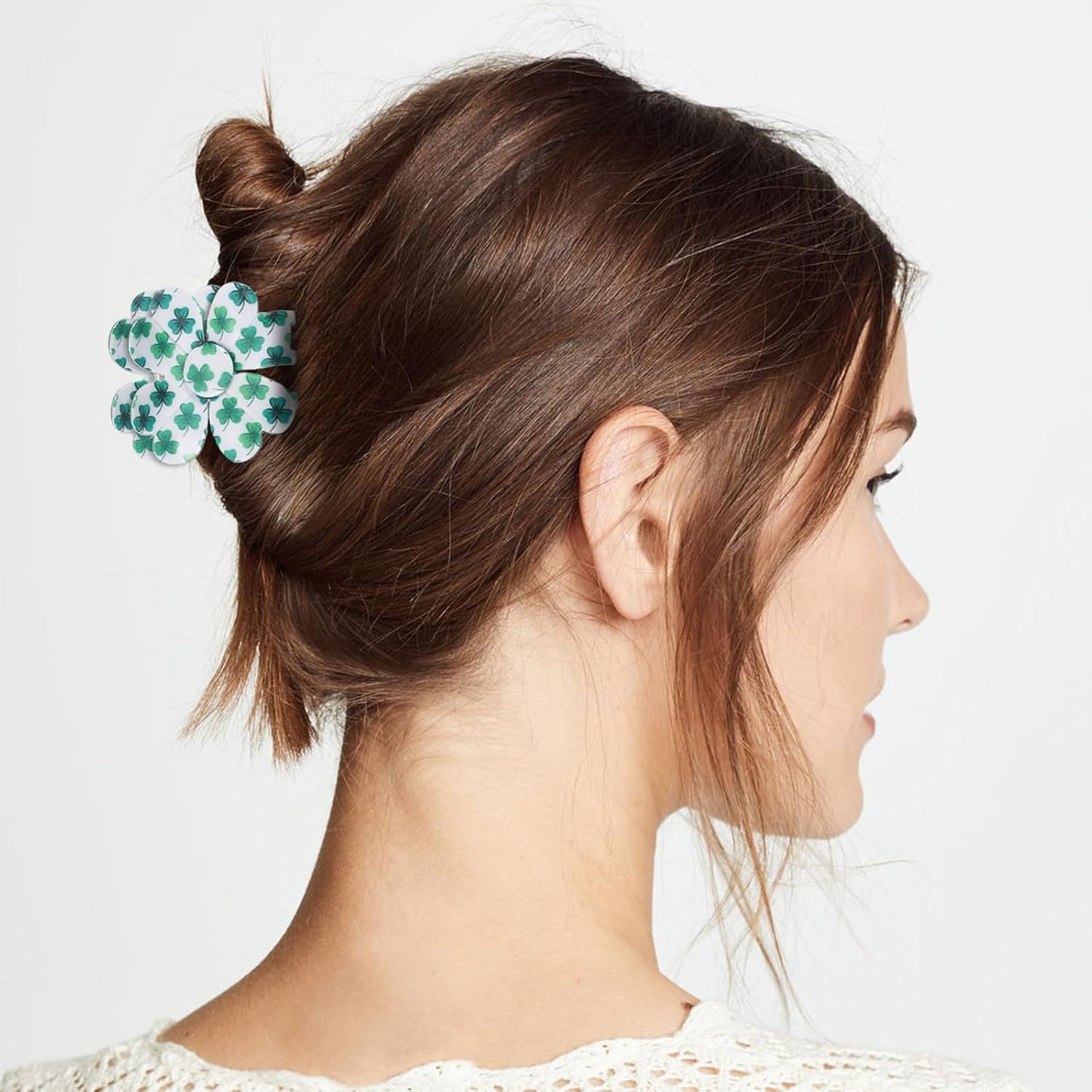 2 Pcs St. Patrick's Day Hair Clips, Green Shamrock Hair Claw Clips, Lucky Clover Hair Barrettes for Women, Green Strong Claw Clips for Thick/Fine/Thin Hair, Cute Hair Accessories for St. Patrick's Day