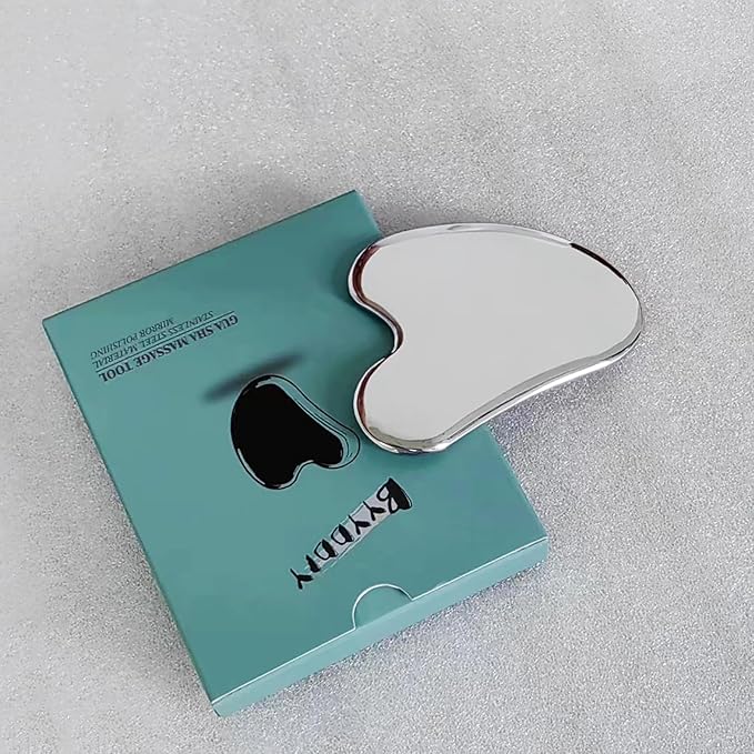 BYYDDIY Spherical Surface Stainless Steel Gua Sha Facial Tools, Metal Gua Sha for Face,Tighten Skin Massage, Guasha Beauty Tool for Body Eyes (W-s)
