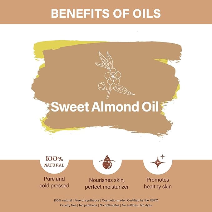 Sweet Almond Oil (16 oz) for Soap Making │ Premium 100% Pure and Natural Carrier Oil for Essential Oils, Skin Care, Hair and Body Oil, Moisturizing Massage Oil for Aromatherapy