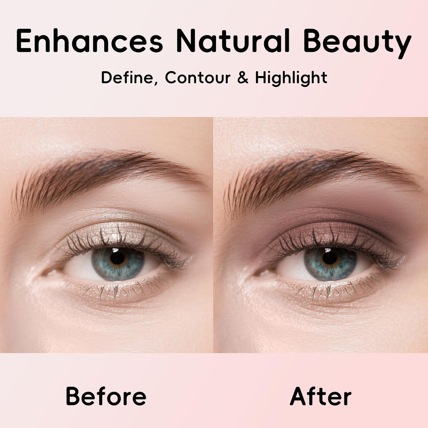 Eyeshadow Stick 3Pcs Set, Waterproof & Crease-Proof, Easy Blendable Makeup Pencil for Beginners, Color Includes Matte Dusty Pink & Shimmer Peach & Fenugreek, 1.9g Each Stick