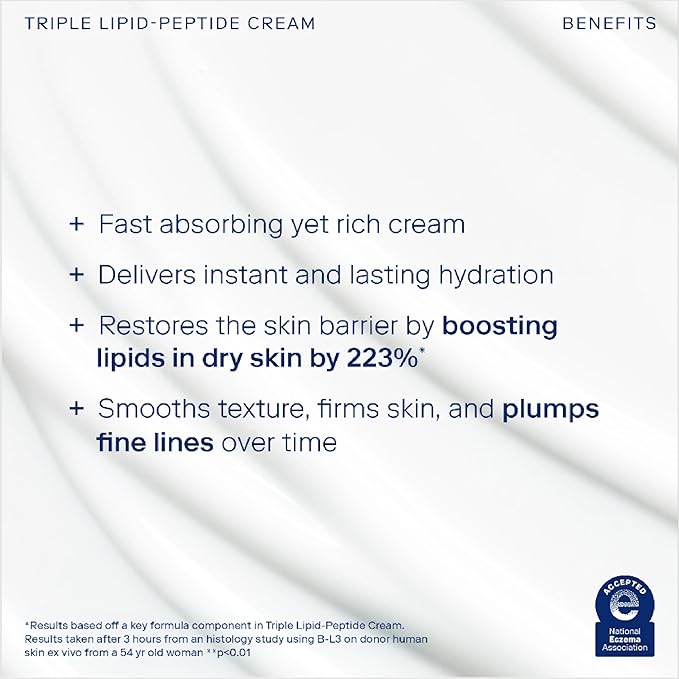Skinfix Triple Lipid-Peptide Cream Refill - 1.7 oz - Rich Face Moisturizer to Instantly Hydrate & Restore Dry, Sensitive Skin - Non-Comedogenic, Fragrance Free, Vegan, Cruelty Free