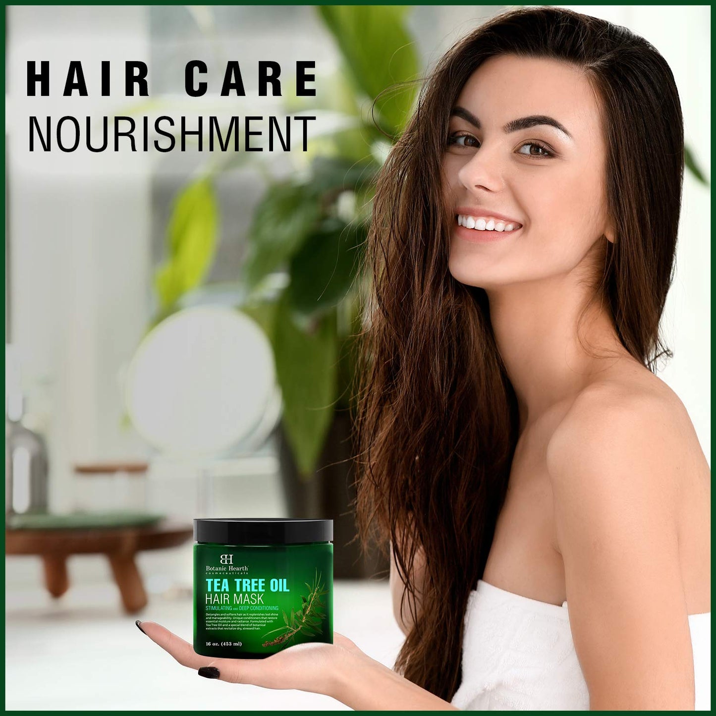 Botanic Hearth Tea Tree Hair Mask & Deep Conditioner, Moisturizes & Protects Hair & Scalp | With Soy Protein, Vitamin E, Collagen, Keratin & Coconut Oil | 16 Oz (Packaging May Vary)