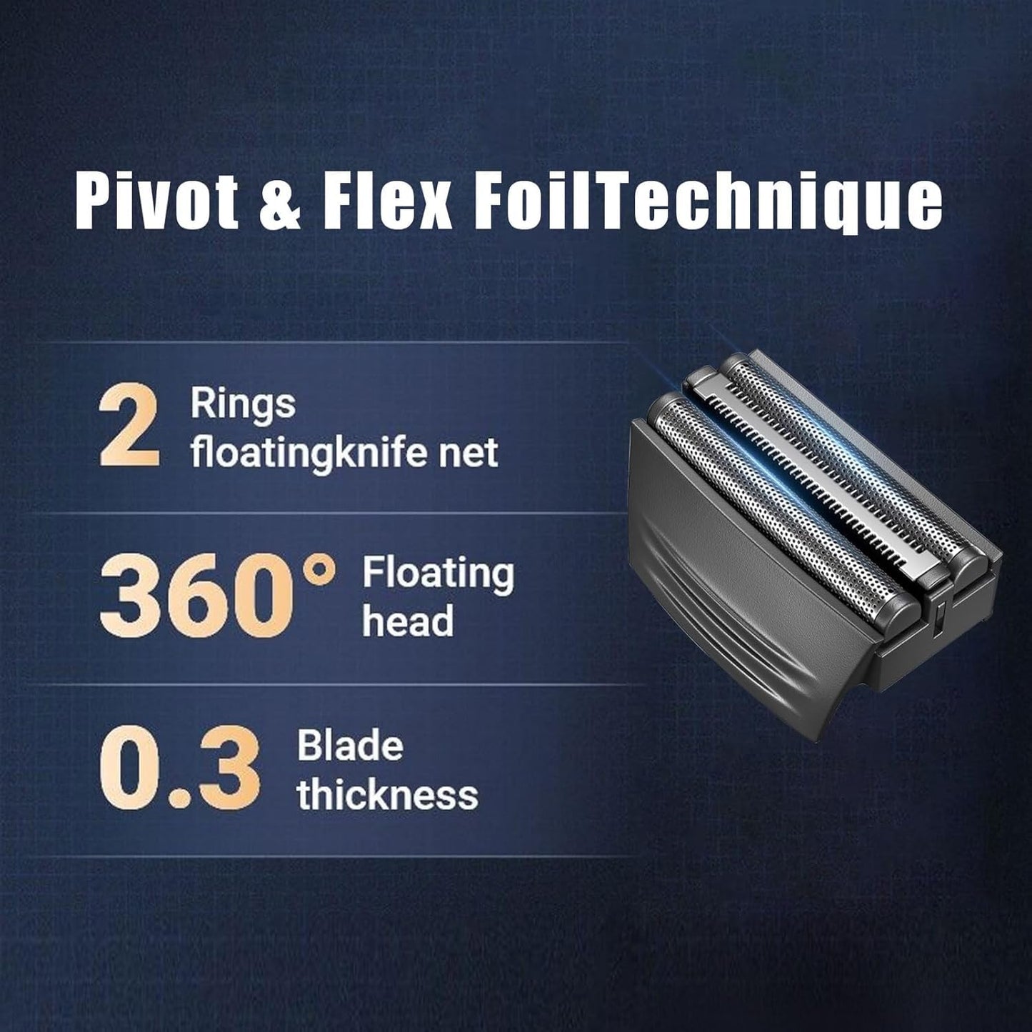 Shaver Replacement Foil Head Compatible with Remington TITANIUM-X Flex & Pivot Foil and Cutter Head for Shaver F4900,F5800,F7800 (Black/1Pack)